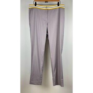 Wildfang The Empower Tapered Trouser Gray Dress Pants Striped Waistband -NWT
